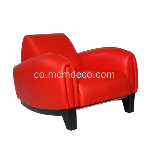 Chaise longue rouge en cuir Bugatti Franz Romero